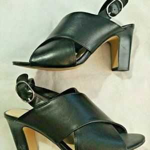 Kelly & Katie Black Leather Heel Shoes
